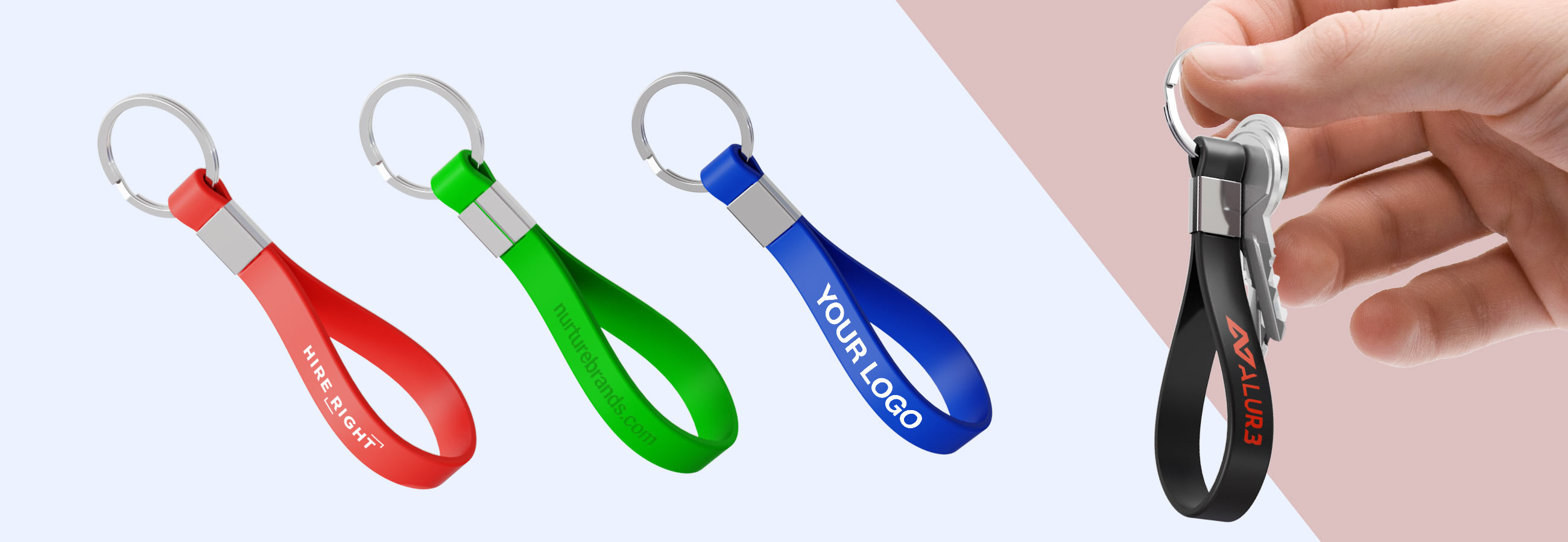 Custom Promotional Silicone Keyrings, Jangle