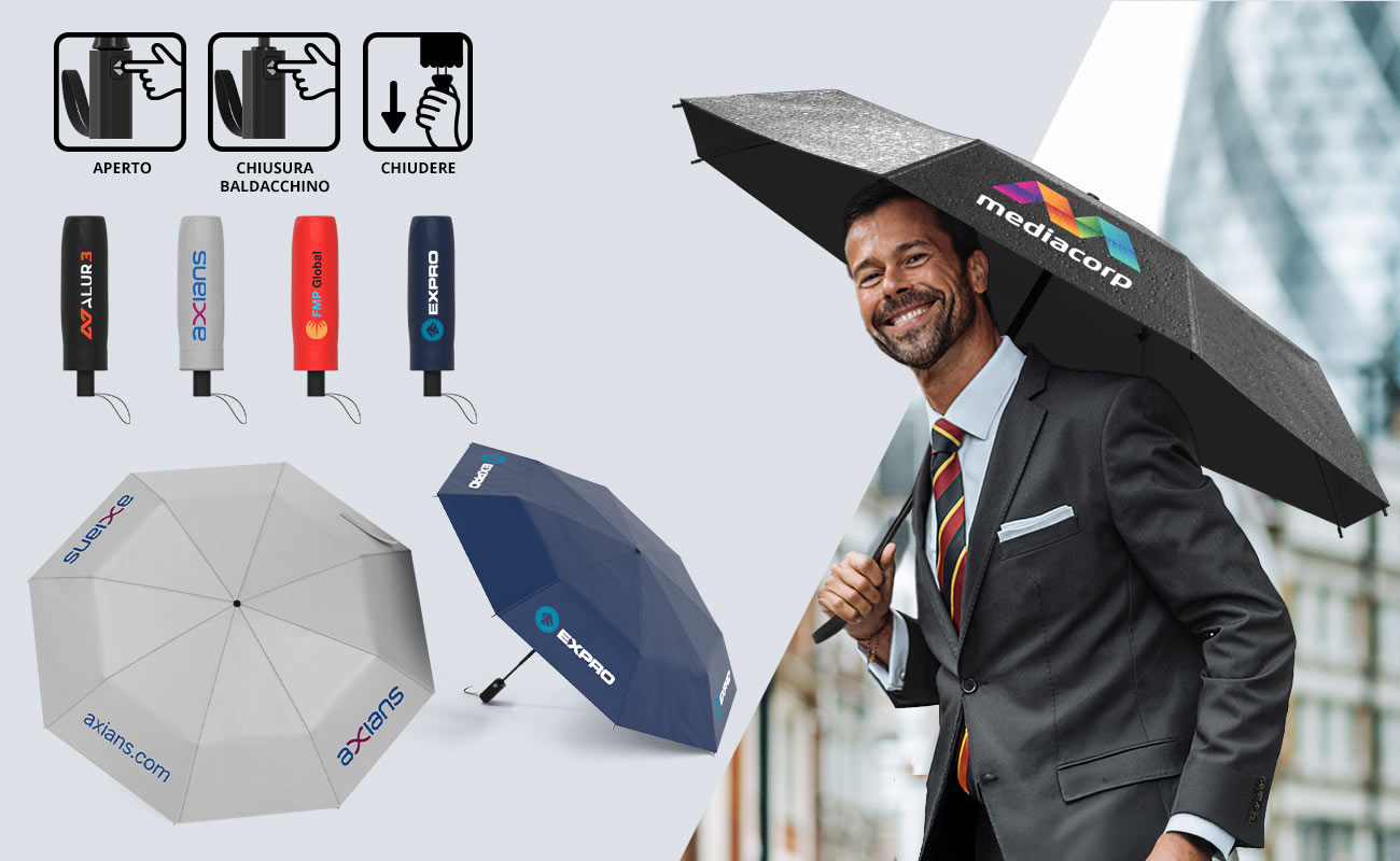 AltoPeak compact branded umbrella with custom logo