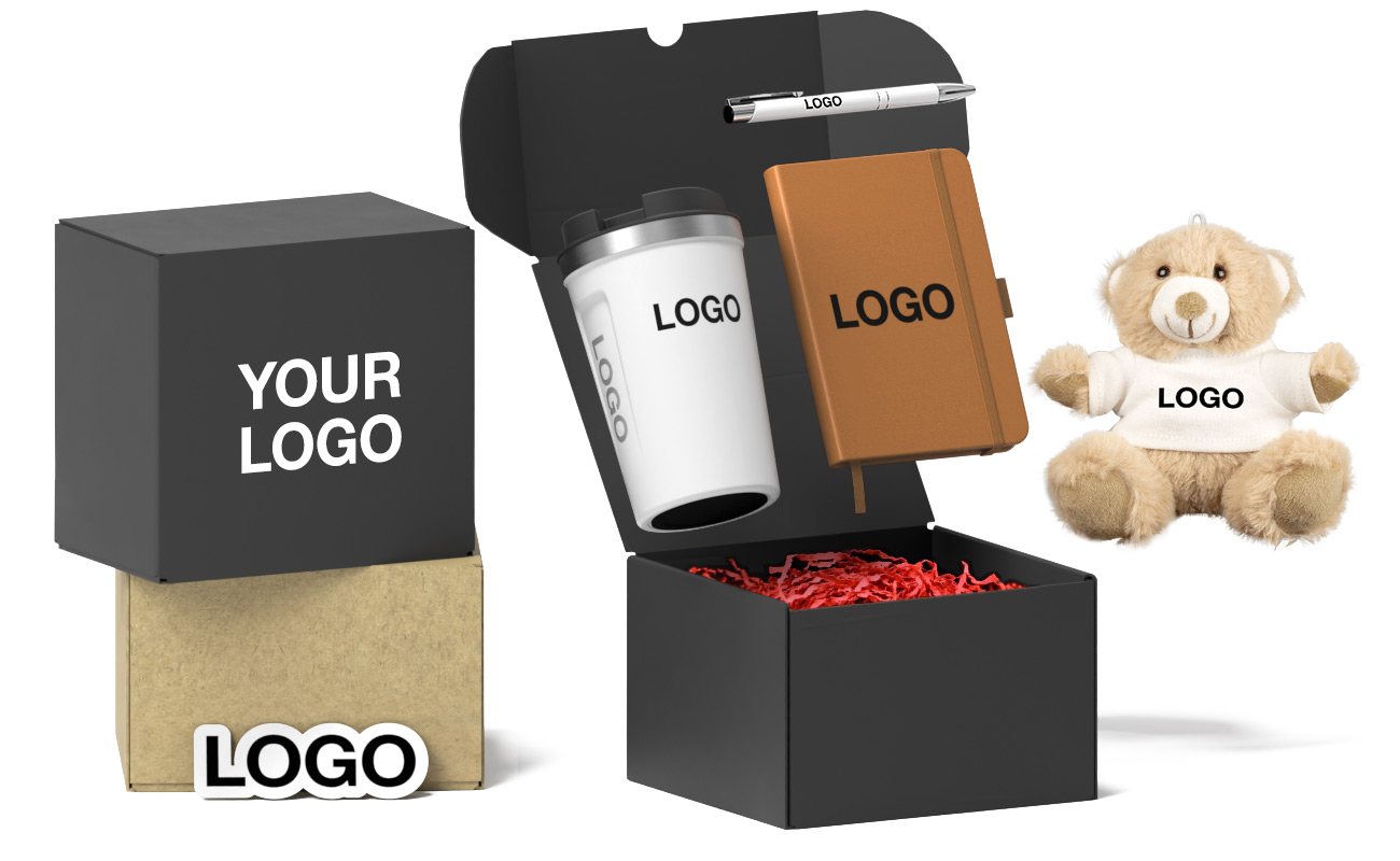 Example Merch Pack Box Customized Promotional Merch Packs, Bear Box M Merch Pack