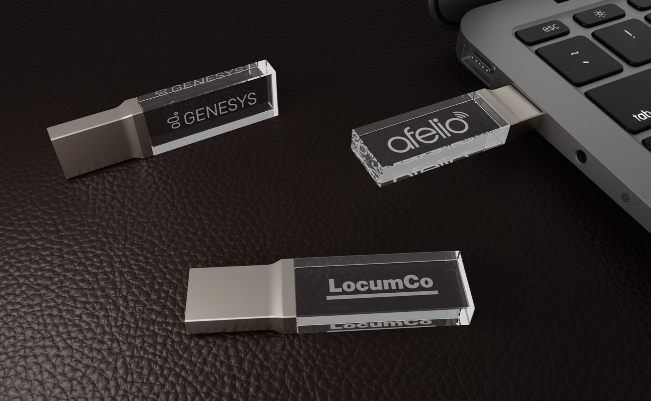 USB 2.0 LED Acrylic Crystal flash drive custom Business Family custom DJ Logo 