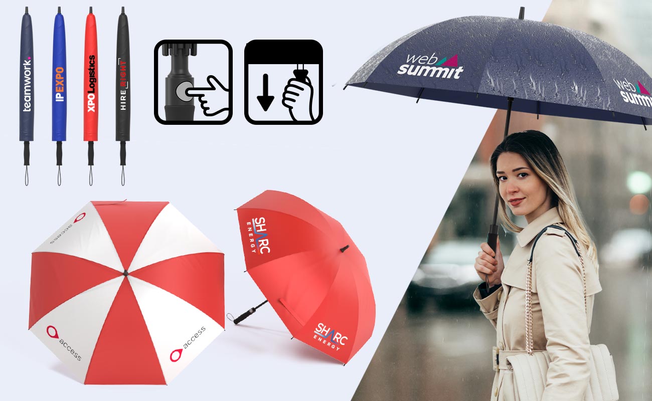 RainRanger large promotional umbrella with branded logo