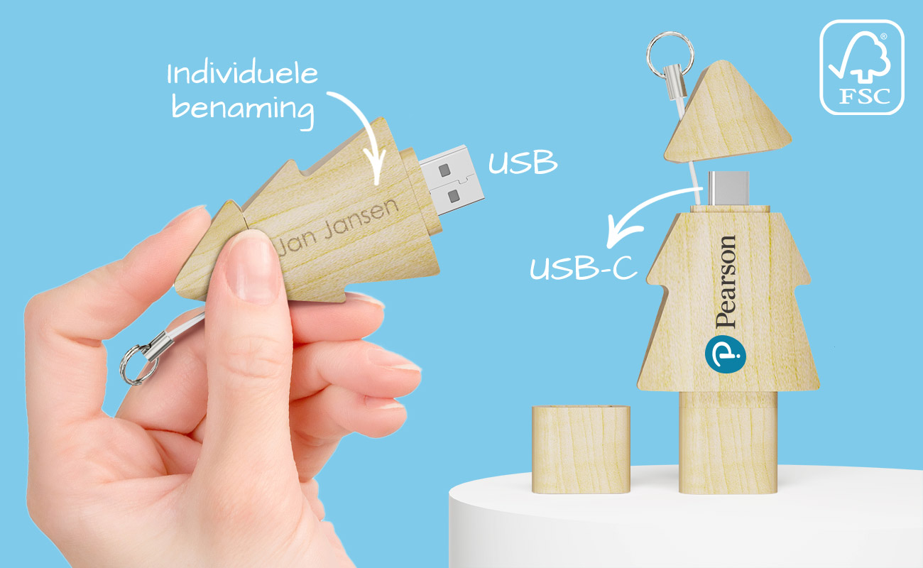  Tree Shaped Wooden Flash Drives 
