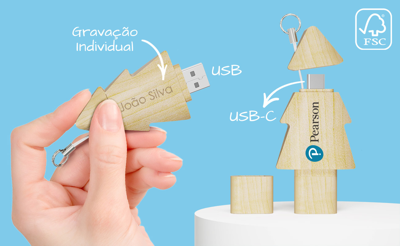  Tree Shaped Wooden Flash Drives 
