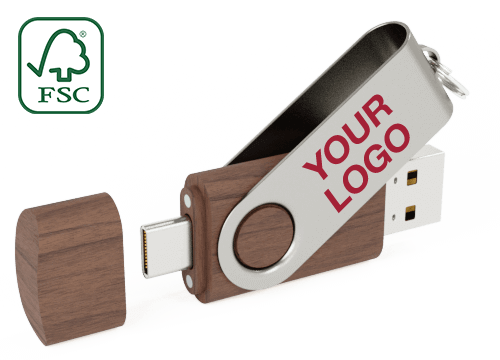 Twister Go Wood - Custom USB Drives With USB-C