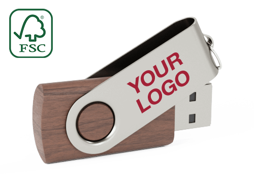 Twister Wood - Personalized USB Drives